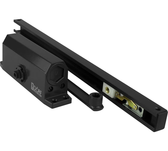 Изображение товара Дверной доводчик со скользящей тягой и фиксацией Hold Open DORF SLIDE_8223 80 кг, черный DORF_SLIDE_L8223_black