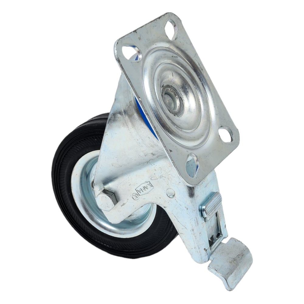 Изображение товара Поворотная колесная опора с тормозом 100 мм для промышленности K-3302-SLS-100-F18