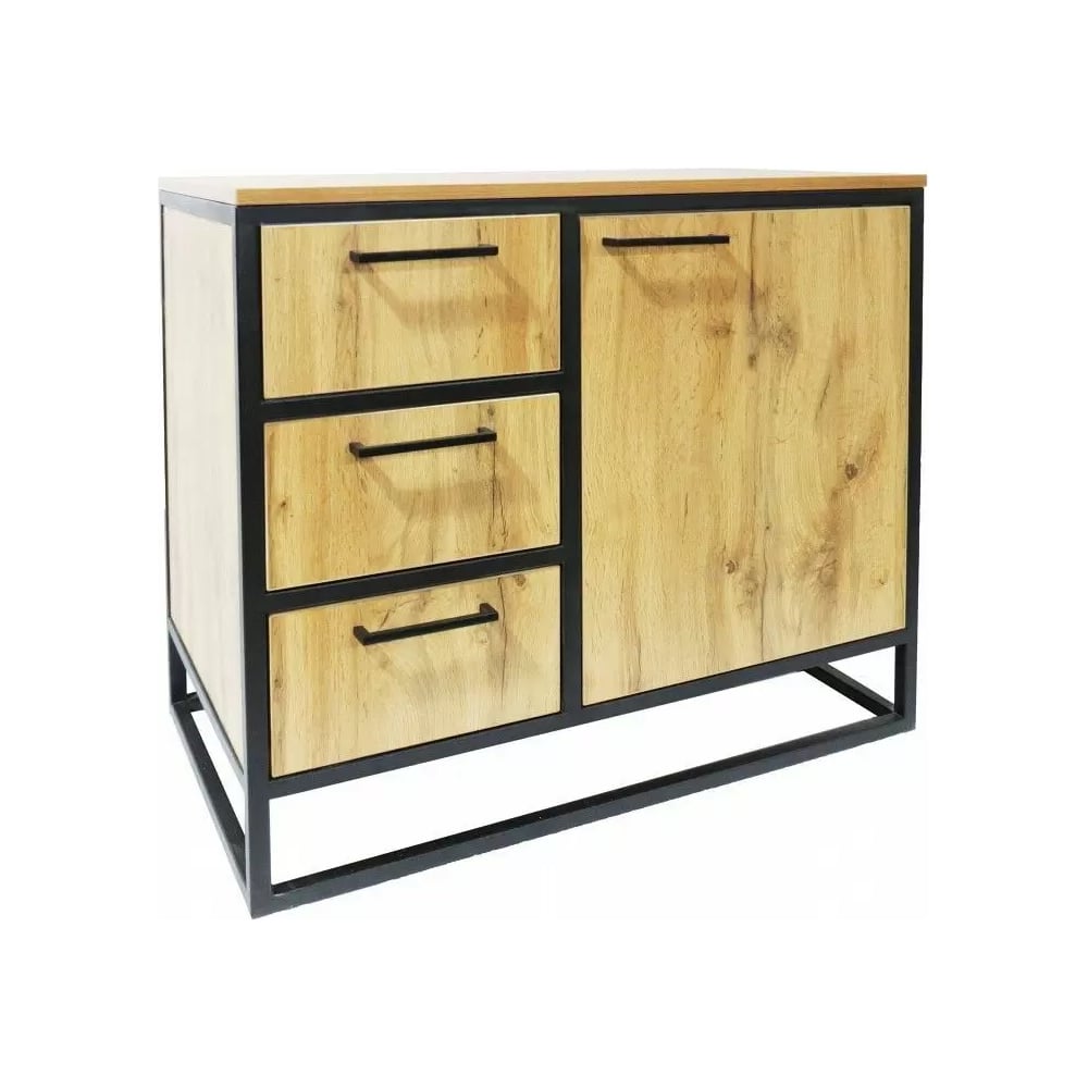 Изображение товара Тумба Desk Question 80 лофт с ящиками и полкой дуб табачный DQ серия