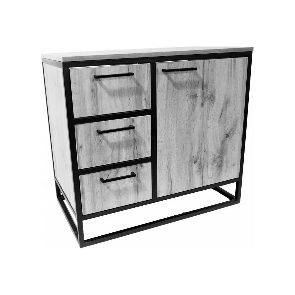 Изображение товара Тумба из ЛДСП и металла в стиле лофт Desk Question 80 дуб белый