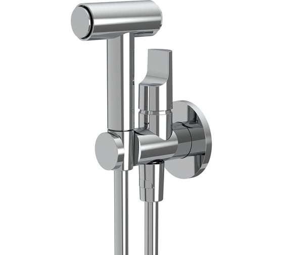 Изображение товара Душ гигиенический Fima Carlo Frattini: умный смеситель, встроенный держатель, лейка - душ/гидроёршик, шланг из нержавеющей стали 1200 мм, внешняя часть, F2320/4CR