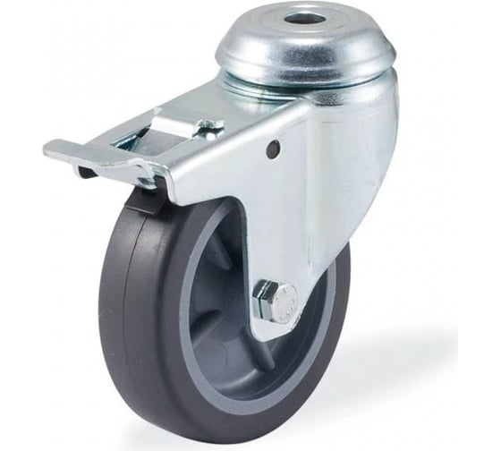 Изображение товара Поворотная колесная опора под болт с тормозом, 50 мм KAMA 1700-MTB-050-F18