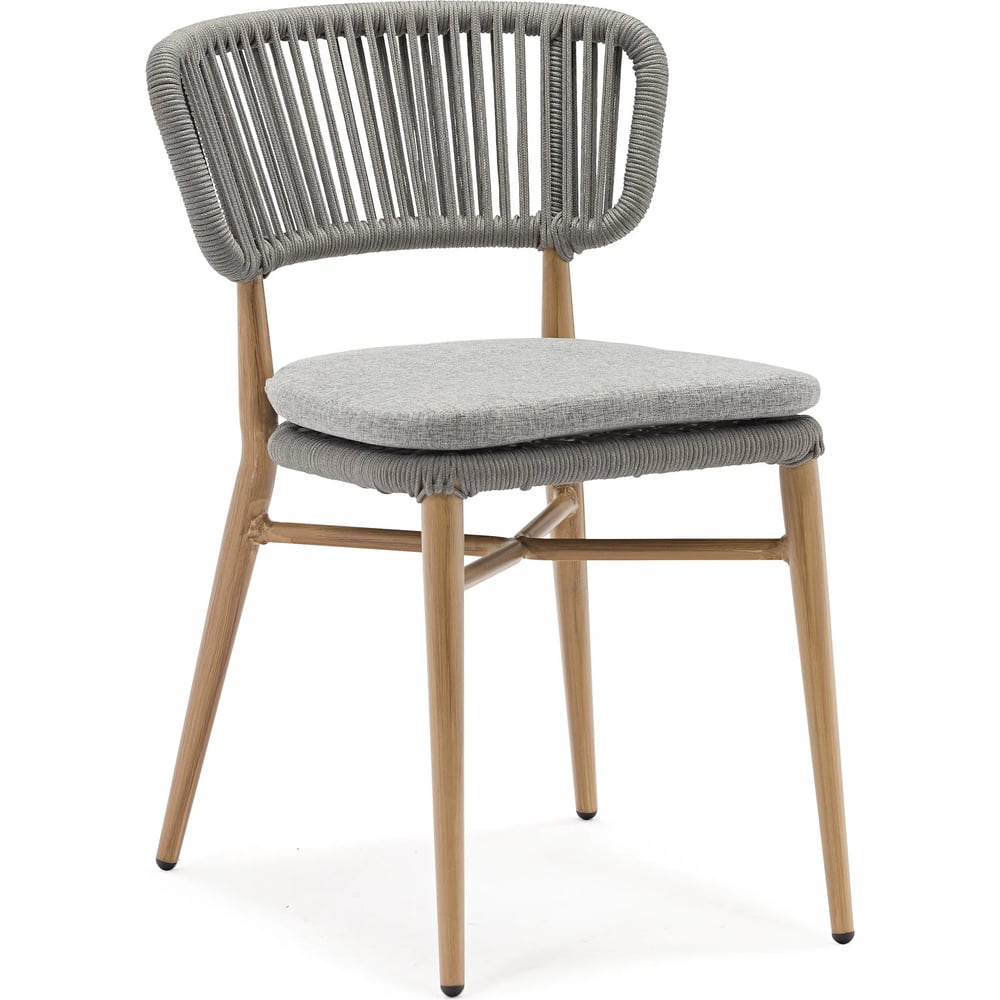 Изображение товара Садовый стул Konway Samos алюминий имитация дерева 770х500х570 мм