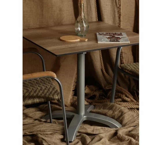 Изображение товара Стол Konway Solid Top Easy 80x80, nebraska/silver KN-3059/KN-Solid.8080.642