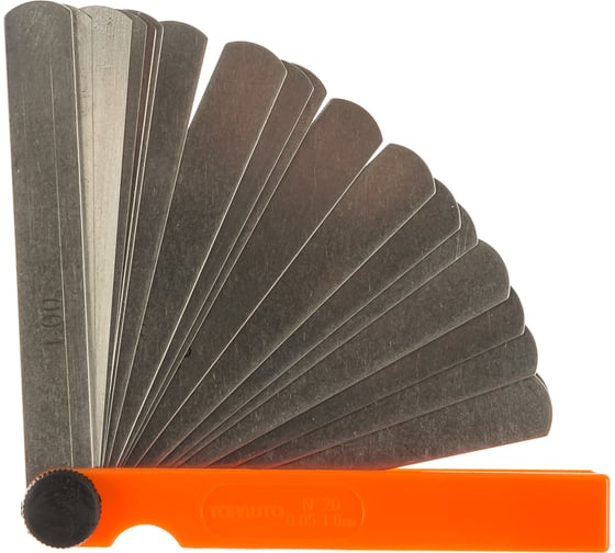 Изображение товара Щупы для измерения зазоров TopAuto набор №20, 100мм, 20листов, 0.05-1.0мм, пластик, блистер ИЩ20100 - П