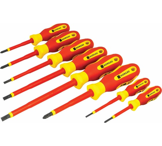 Изображение товара Набор диэлектрически отверток NORGAU тип NSB171VDE-008 8 предметов 067122008