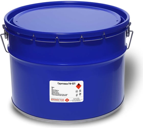Изображение товара Грунтовка КРОНОС СПб ГФ-021 серая, ведро 10 кг 4605578001525