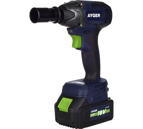 Изображение товара Аккумуляторный бесщеточный гайковерт AYGER с одним аккумулятором 4 Ah APW18BL4