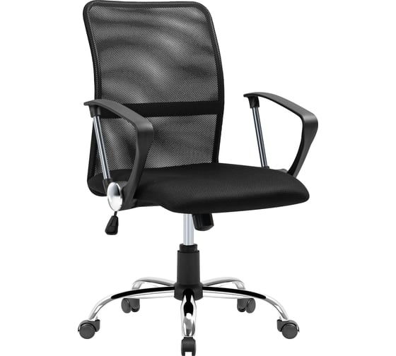 Изображение товара Офисное кресло DEFENDER Rivellon черный, сетка, хромированная крестовина 64339