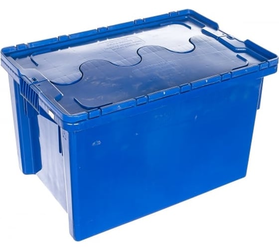 Изображение товара Ящик Дигрус п/э с крышкой сплошной 600x400x300 синий Я/СПЛ-6430-КР-С/Д
