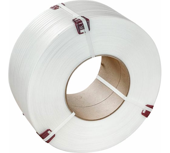 Изображение товара Полипропиленовая стреппинг лента ОФИСМАГ белая, 12 мм х 0,8 мм, длина 2000 метров, 609090