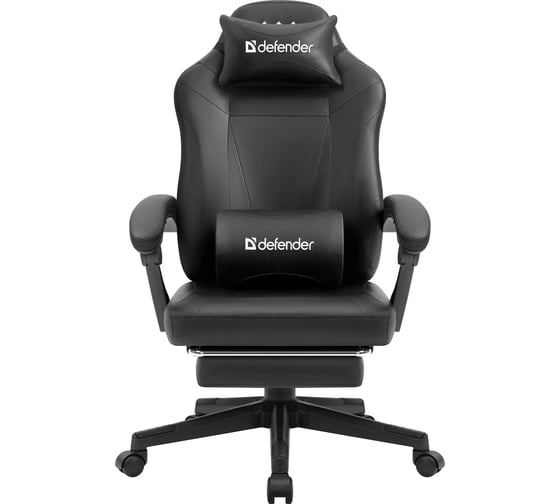 Изображение товара Игровое кресло DEFENDER Cruiser черный, PU, подножка 64554