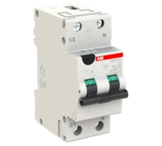 Изображение товара Дифференциальный автомат (АВДТ) ABB 2-полюсный (1P+N) 20А C 30мА тип AC 6кА DS201CR 2CSR755080R1204