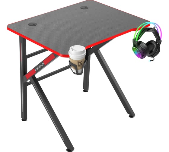 Изображение товара Игровой стол DEFENDER Assassin подвес кружки+гарнитуры, черный, 80 см 64331