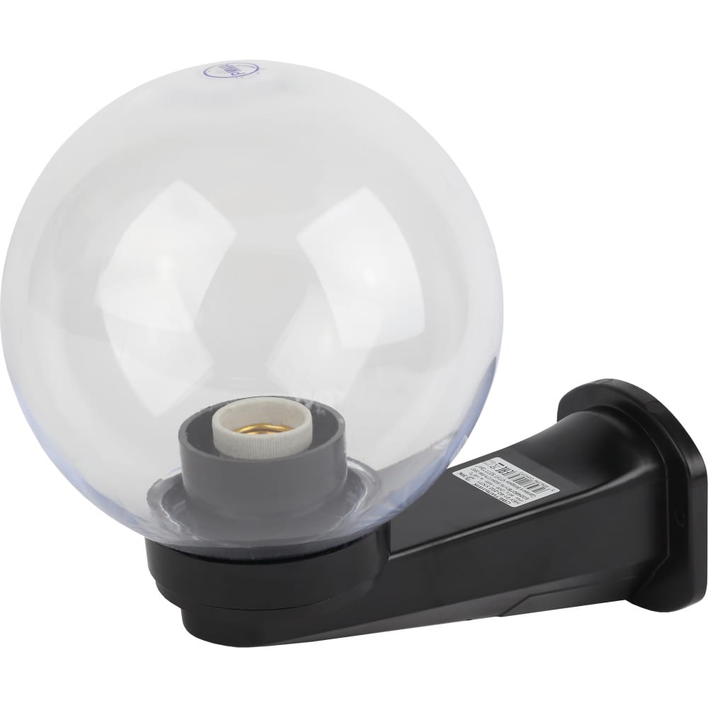 фото Садово-парковый светильник эра нбу 01-60-252 шар, прозрачный, призма, с настенным крепежом б0048079
