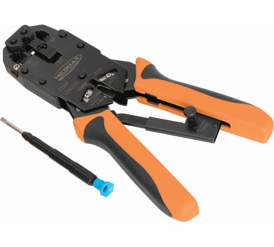 Изображение товара Обжимной профессиональный инструмент NIKOMAX 3 гнезда, торцевой, с храповиком NMC-2008AR