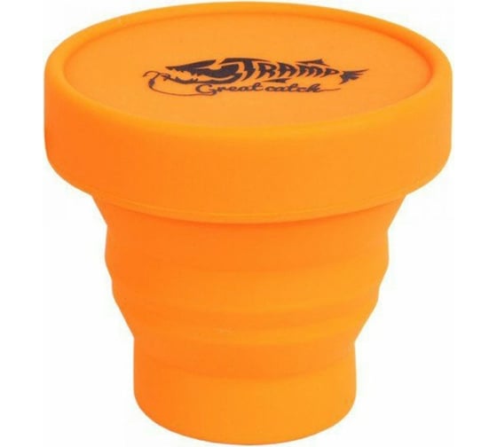 Изображение товара Силиконовый складной стакан с крышкой Tramp оранжевый, 180мл TRC-0831