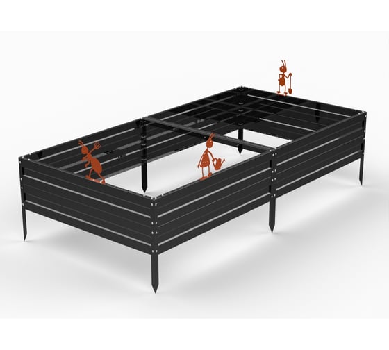 Изображение товара Грядка ООО Металекс KitGarden 2x1 х 0.3 м. Черная 114030