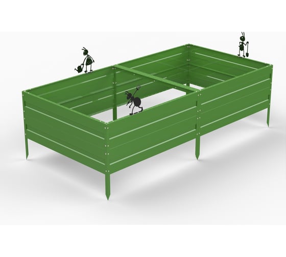 Изображение товара Грядка ООО Металекс KitGarden 2x1 х 0.4 м Зеленая 114021