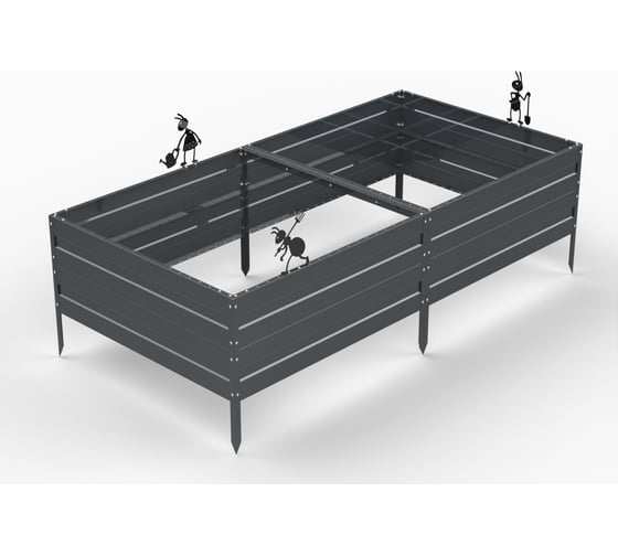Изображение товара Грядка ООО Металекс KitGarden 2x1 х 0.4 м Серая 114024