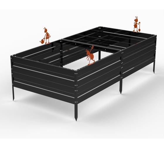 Изображение товара Грядка ООО Металекс KitGarden 2x1 х 0.4 м Черная 114025