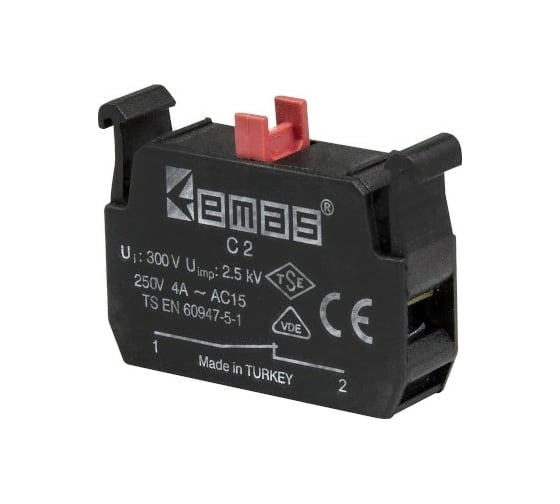Изображение товара Блок-контакт Emas Стоп, 1НЗ, серия C, 250В AC, 4А C2