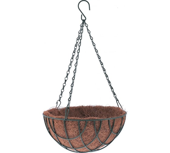 Изображение товара Подвесное кашпо PALISAD с вкладышем из коковиты, полукруглое d30см 69017