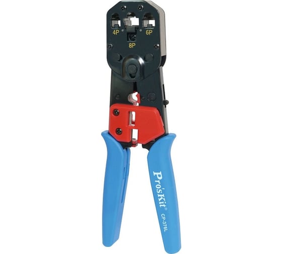 Изображение товара Клещи для обжима витой пары модульных разъемов 8P/6P/4P ProsKit CP-376L С00037352