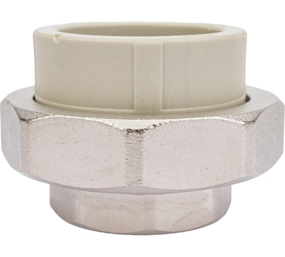 Изображение товара Муфта комбинированная разъемная с внутренней резьбой VALFEX PP-R серая, 50 мм х1 1/2" 10155040Г 127-0339