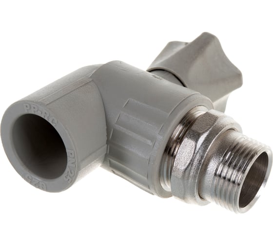 Изображение товара Кран шаровой с наружной резьбой для радиатора VALFEX PP-R серый, 25 мм х3/4" 10148025Г 007-7694