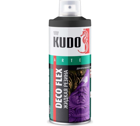 Изображение товара Краска для декоративных работ KUDO DECO FLEX жидкая резина чёрная KU-5302