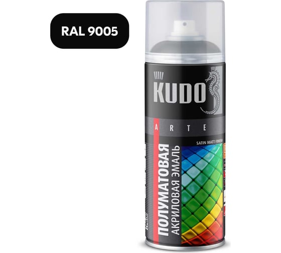 Изображение товара Эмаль универсальная акриловая KUDO satin RAL 9005 чёрная KU-0A9005