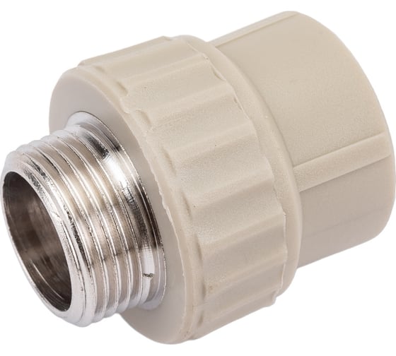 Изображение товара Муфта комбинированная с наружной резьбой VALFEX PP-R серая, 20 мм х3/4" 10130120Г 127-0360