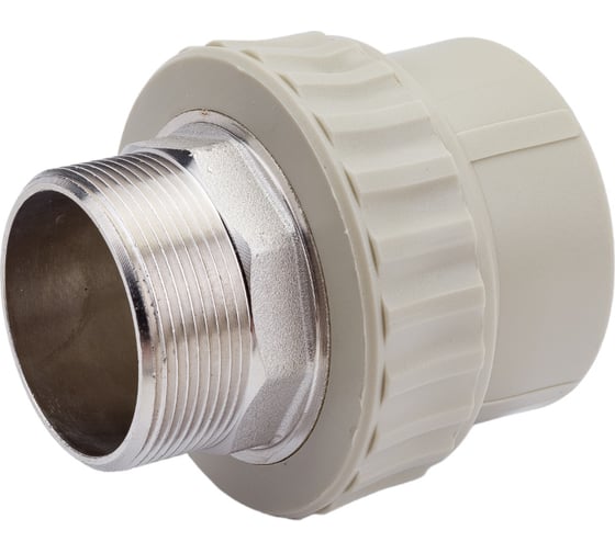 Изображение товара Муфта комбинированная под ключ с наружной резьбой VALFEX PP-R серая, 63 мм х2" 10135063Г 127-0373