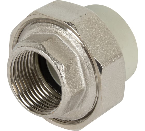 Изображение товара Муфта комбинированная разъемная с внутренней резьбой VALFEX PP-R серая, 40 мм х1 1/4" 10155032Г 127-0338