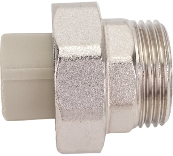 Изображение товара Муфта комбинированная разъемная с наружной резьбой VALFEX PP-R серая, 20 мм х1" 10156125Г 127-0343