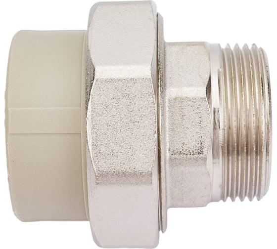 Изображение товара Муфта комбинированная разъемная с наружной резьбой VALFEX PP-R серая, 40 мм х1 1/4" 10156032Г 127-0350