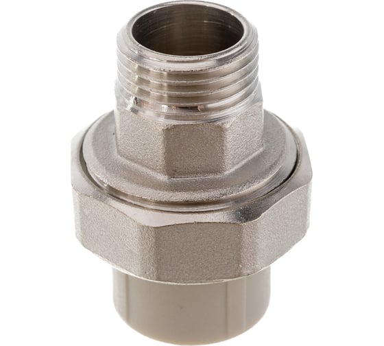 Изображение товара Муфта комбинированная разъемная с наружной резьбой VALFEX PP-R серая, 20 мм х1/2" 10156015Г 127-0341