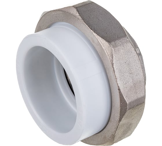 Изображение товара Муфта комбинированная разъемная с внутренней резьбой VALFEX PP-R белая, 63 мм х2" 10155050 127-0219