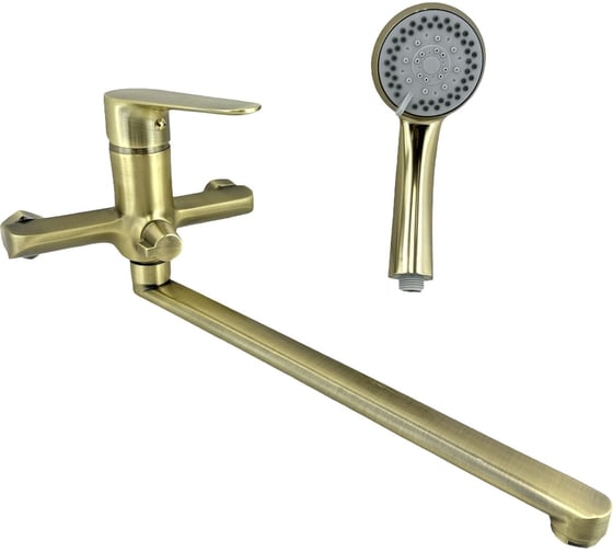 Изображение товара Смеситель для ванны OUTE T21023 с длинным изливом 35 см, цвет бронза Материал латунь T21023Q