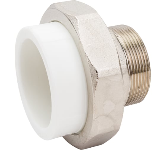 Изображение товара Муфта комбинированная разъемная с наружной резьбой VALFEX PP-R белая, 63 мм х2" 10156050 127-0231