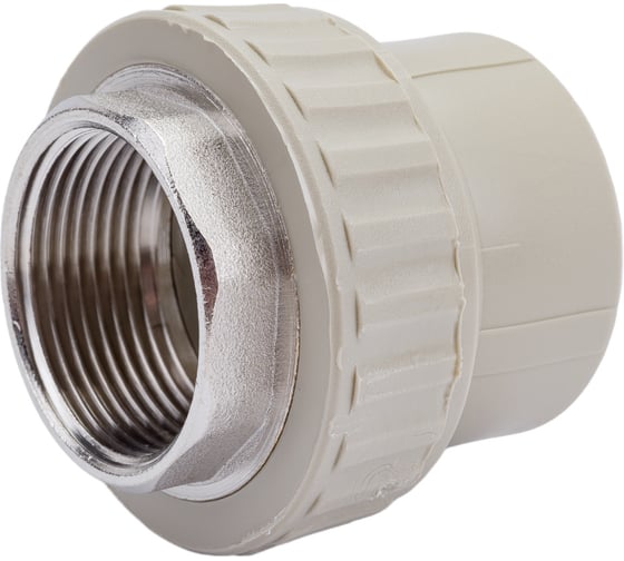 Изображение товара Муфта комбинированная под ключ с внутренней резьбой VALFEX PP-R серая, 40 мм х1 1/4" 10134040Г 127-0365