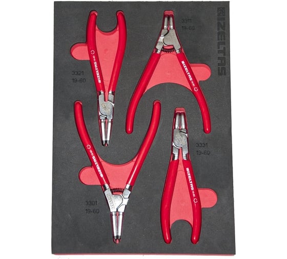 Изображение товара Набор съемников стопорных колец IZELTAS 19-60 в ложементе 230x335 4 предмета 2965905602