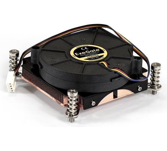 Изображение товара Кулер ExeGate ESNK-0049.PWM.1U.2011 66.Cu радиальный улитка, медный, 1U, socket LGA2011 2066, Square, TDP 115W, Fan 75mm, PWM, 2000-5000RPM, 2 ball bearing, 4pin 286161