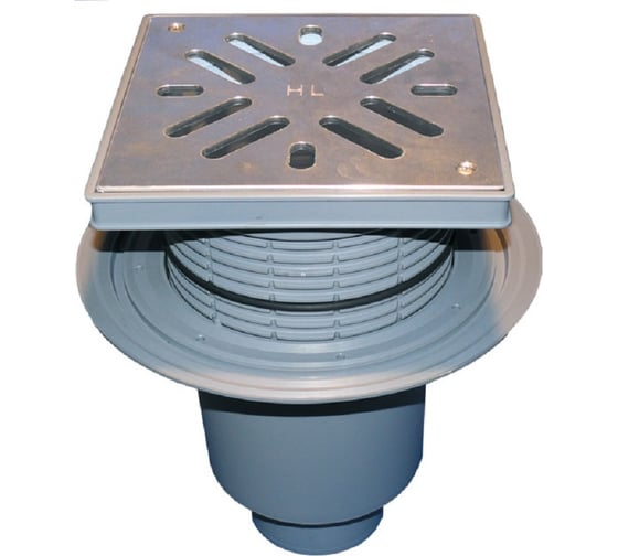 Изображение товара Дворовый трап с решёткой из нерж. стали HL вертик. выпуск, DN 110 616S/1