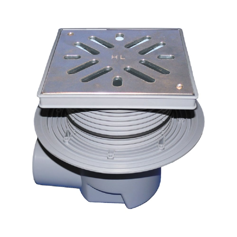 Изображение товара Дворовый трап HL с горизонтальным выпуском 615S из нержавеющей стали 110 мм