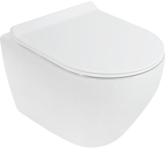 Изображение товара Унитаз подвесной безободковый Cezares STYLUS быстросъемное сидение с функцией Soft Close CZR-513-TH-R/CZR-2011-SC