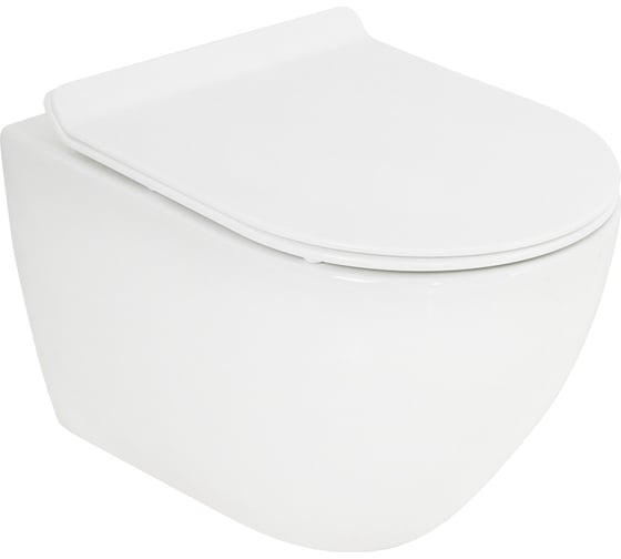 Изображение товара Унитаз подвесной безободковый с системой смыва Cezares Торнадо STYLUS-TOR быстросъемное сидение с функцией Soft Close CZR-6601-TH-TOR/CZR-2011-SC