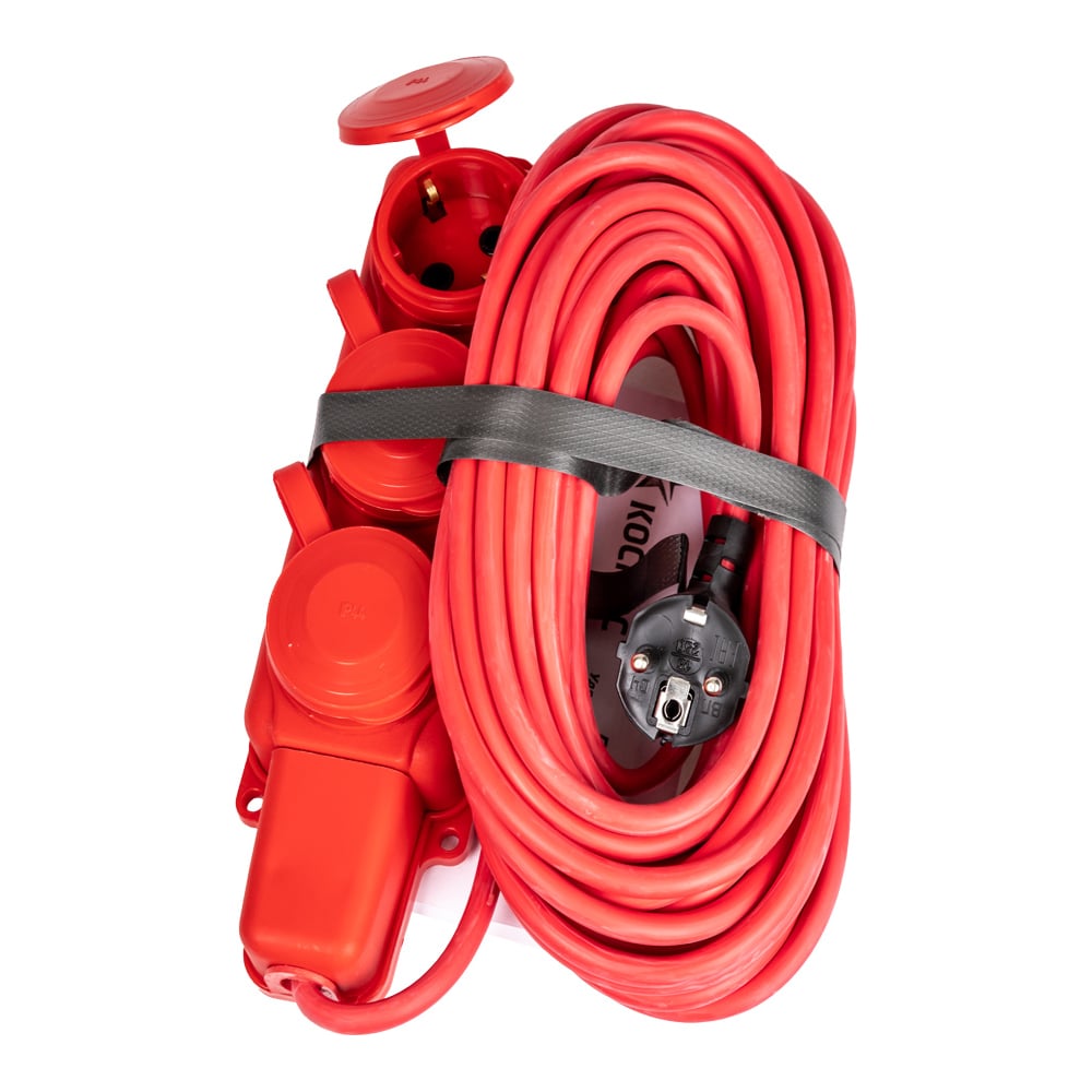 Изображение товара Удлинитель-колодка КОСМОС 10м 3 гнезда КГ 3*2.5 мм 16A 250В IP44