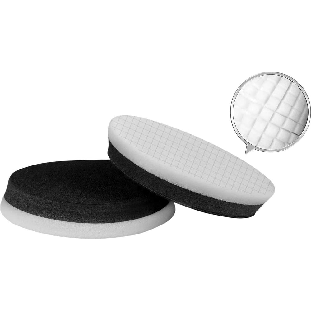 Изображение товара Полировальный круг черно-белый, жесткий SCHOLL Concepts Spider Pad M 145/25 мм, 2 шт. 20363